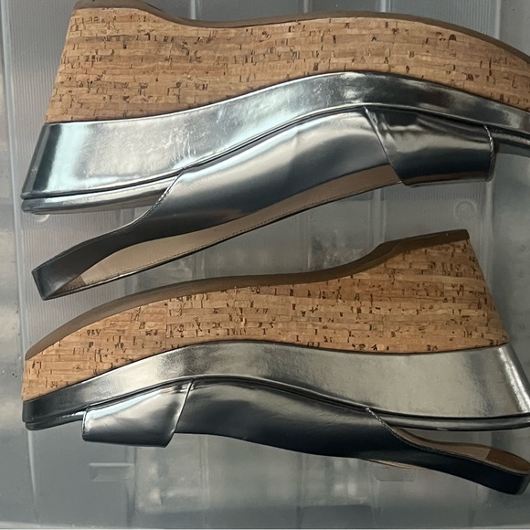 Prada Silver slingback Wedge Euro 39 U.S. 8.5 - Picture 4 of 5